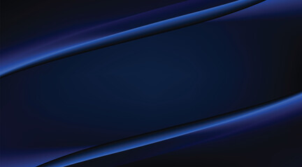 Abstract curve and wave on blue background