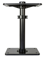 Adjustable stand with a sturdy base for supporting equipment on a transparent background