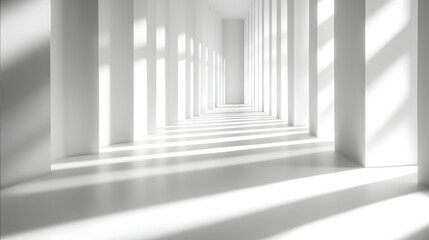 Obraz premium Background of deep space with white walls and floor