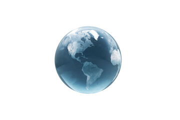 Fototapeta premium Transparent globe showing americas with north and south continents, cut out