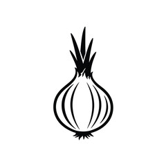 Black and White Onion Silhouette