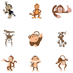 Monkey colorful picture vector 
