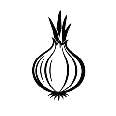 Black and White Onion Silhouette