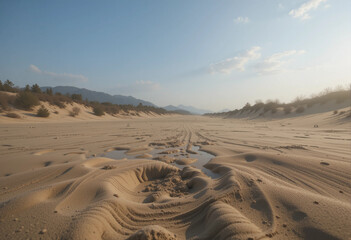 footprints in the sand dunes