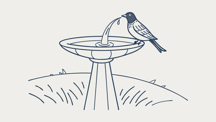 vector illustration of a simple bird bath  