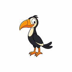 Hornbill Bird Perched On White