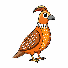 Quail Bird Perched Vector Style On White