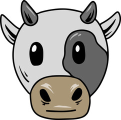 Illustration of a Cow Head