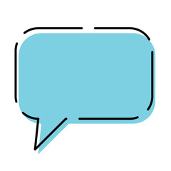 Fototapeta premium ふきだしシンプル 正方形丸みあり ブルー