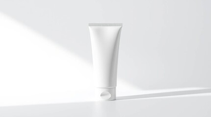 Photorealistic White Lotion Tube Mockup Clean Minimal Packaging Design