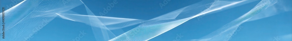 Poster abstract design with flowing lines of light blue.