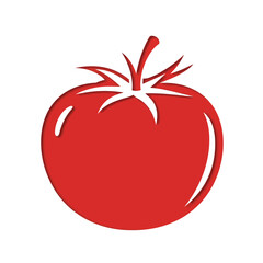 Fresh Red Tomato Illustration – Minimalist Vector Art for Culinary and Agriculture