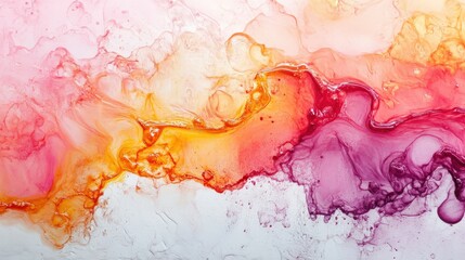 Abstract Colorful Fluid Art with Pink, Orange and Purple Hues