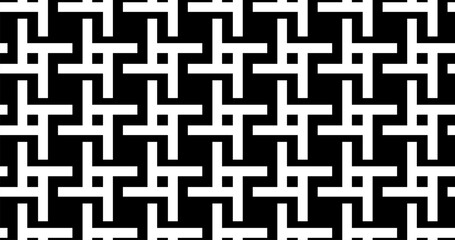white geometric shapes pattern on black background