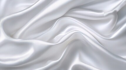 Obraz premium Elegant White Silk Texture with Gentle Ripples and Soft Background