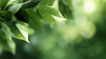 Calming Green Leaf Background for Eco-Friendly Themes and Designs