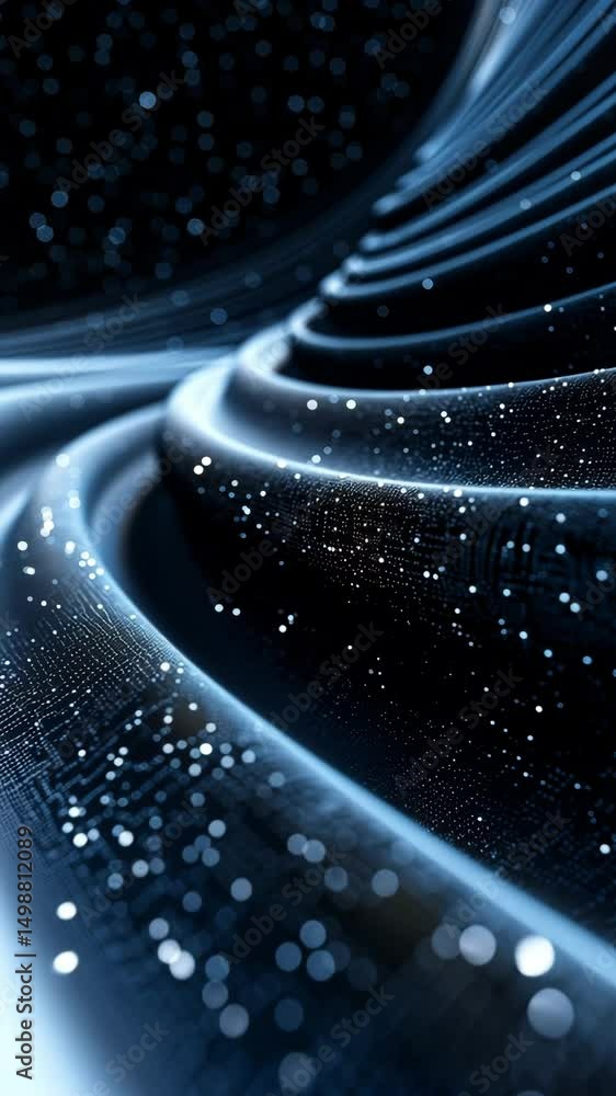 Poster mesmerizing light patterns and waves create an immersive atmosphere in a dark space