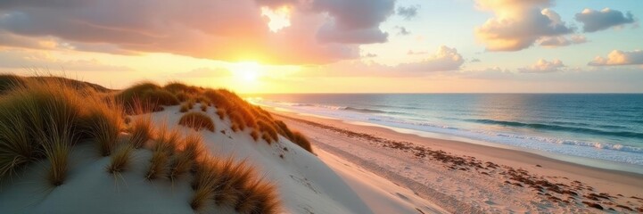 Dune landscape meets North Sea, Langeoog island , nature, Germany