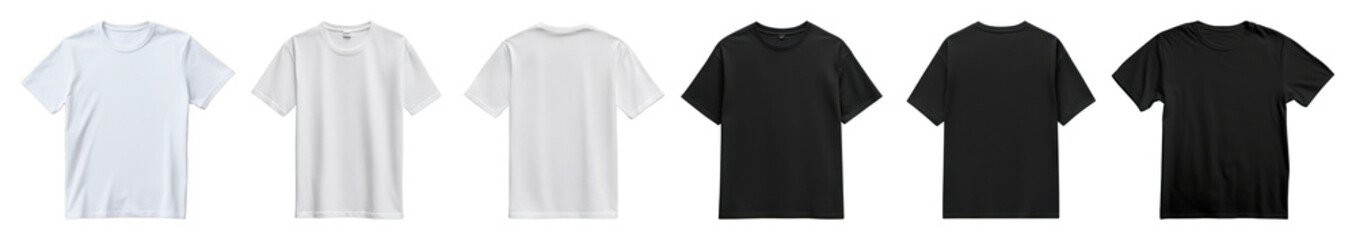 PNG Variety plain t-shirt collection, element set on transparent background
