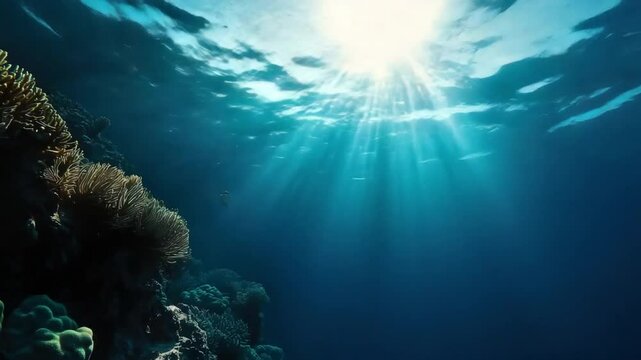Breathtaking loop of vibrant marine life and coral reefs in a deep blue ocean, captured in Ultra HD.