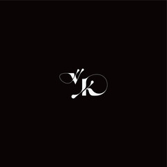 monogram style and elegant concept VK wedding typography initial letter organic hairline logo