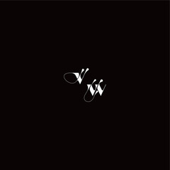 monogram style and elegant concept VW wedding typography initial letter organic hairline logo