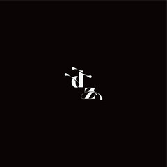 Obraz premium organic hairline logo DZ monogram style and elegant concept wedding typography initial letter