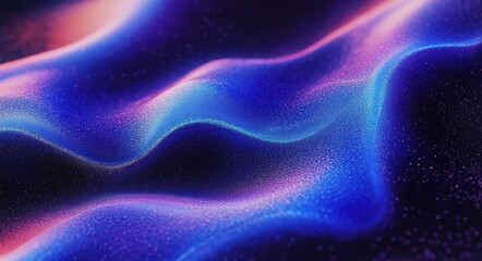Obraz premium Abstract smooth flowing waves of blue and purple with glowing particles creating a vibrant and dynamic texture