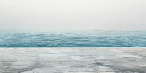 Obraz premium Serene Ocean View Peaceful Tranquil Blue Water Seascape Calm Coastal Scene Minimalist Seashore