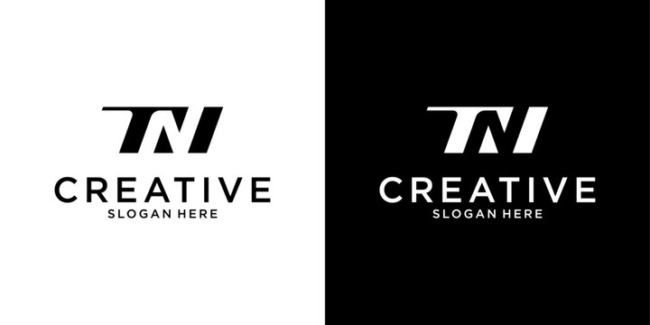 TN or NT initial letter logo design vector