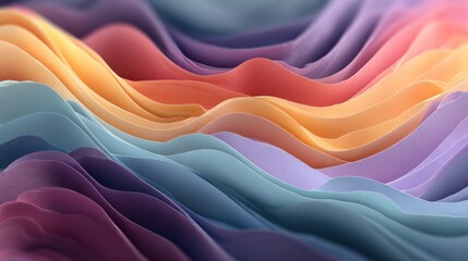 Obraz premium Abstract Pastel Wavy Gradient Layers of Color, Modern Background Art