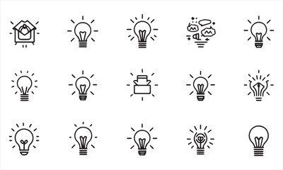 Idea solid icons. Containing data, strategy, planning, research solid icons collection. Vector illustration. For website design, logo, app, template, ui, etc