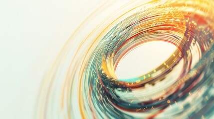 A mesmerizing composition of multicolored business lines forming an abstract vortex, fading into a clean, light-toned background, ideal for high-energy advertisements