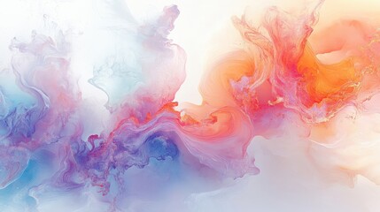 Vibrant Abstract Swirls of Colorful Fluid Art Composition