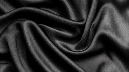 Obraz premium Elegant Black Satin Fabric Texture for Fashion or Design Projects
