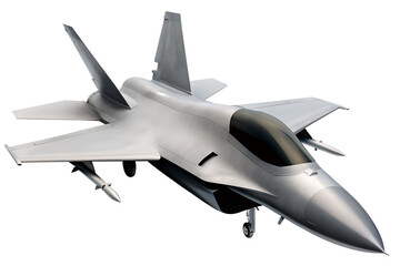 Stealth Military Aircraft Technology: Futuristic Fighter Jet Design for Defense Industry, Aviation, and Aerospace Stock Photo  isolated on white background PNG