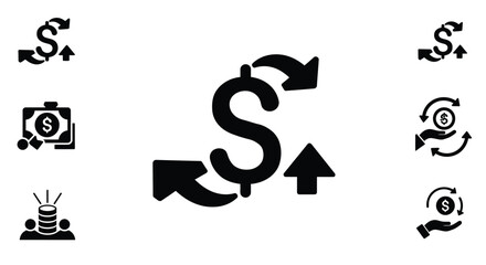 set of dollar symbols