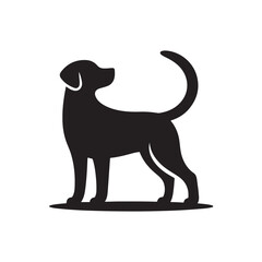 Dog Wagging Tail Silhouette Art