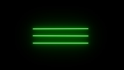 Horizontal neon line animation moving from right to left on black screen. Abstract glowing neon lights blinking lines moving animation.