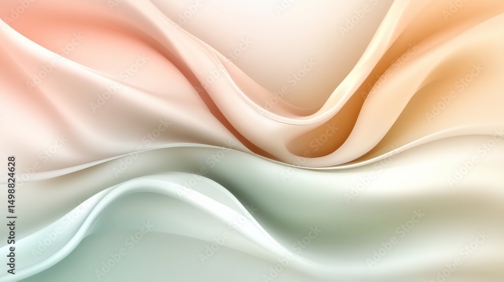 Poster soft flowing fabric patterns in warm and cool tones