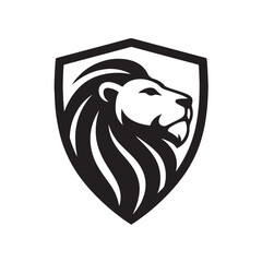 Lion Head Shield Shape Silhouette