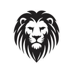 Lion Head Full Mane Silhouette