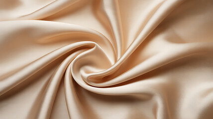 Light soft pale pastel brown beige abstract background. Shiny silk fabric. shiny Light reflection. Design wallpaper