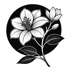Obraz premium black and white flower vector creative clipart