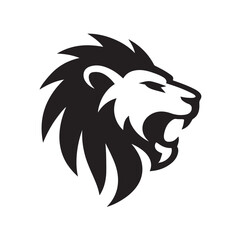 Lion Head Sharp Mane Silhouette