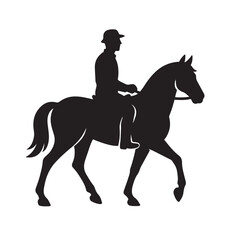 Man Riding Horse Side View Silhouette