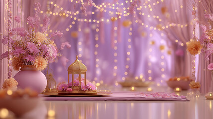 Baisakhi, Gurdwara beautifully decorated with flowers and lights during Baisakhi