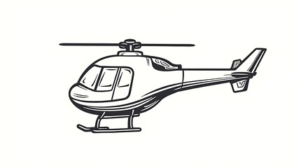 Helicopter Sketch Black and White