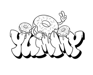 Fast food donut vector illustration 