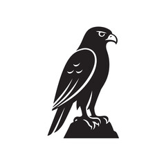 Falcon Wings Folded Standing Silhouette